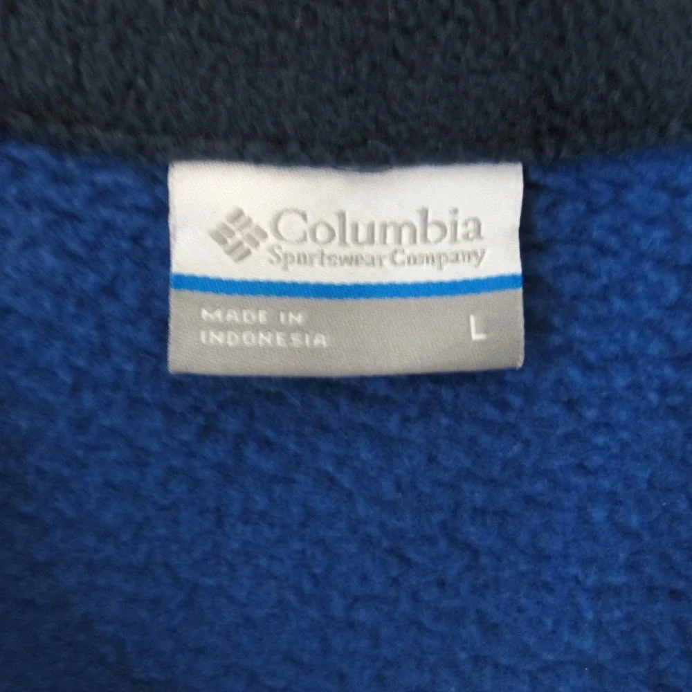 Columbia Full Zip Two Tone Blue Fleece Jacket Men's Large Casual‎ Comfy